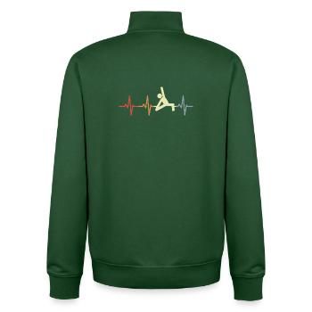 Yoga ECG Battement de cœur - Sweat zippé unisexe en coton bio Stanley/Stella - vert bouteille - Dos - AI Model Male 185 dark (185cm)