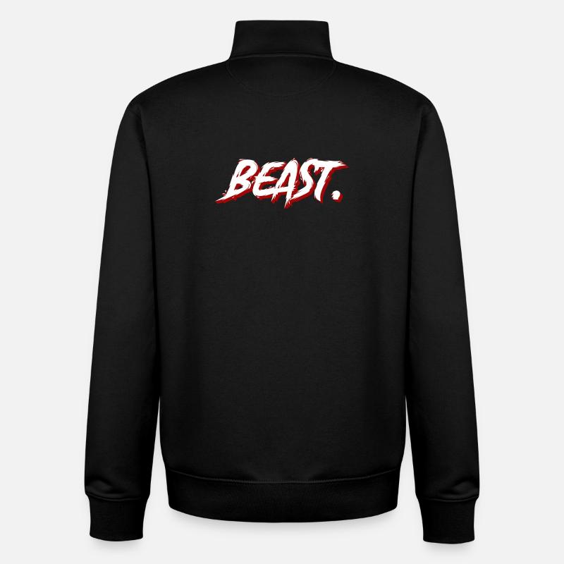 Beast Graffiti Brush Texte - Sweat zippé unisexe en coton bio Stanley/Stella - noir
