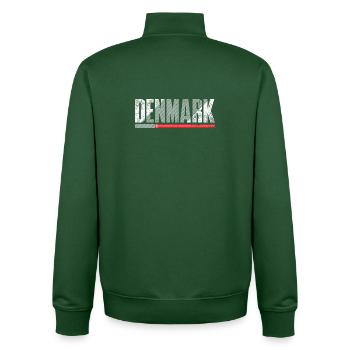 Dänemark Distressed Typografie - Unisex Organic Zip Sweatshirt von Stanley/Stella - Flaschengrün - Hinten - AI Model Male 185 dark (185cm)