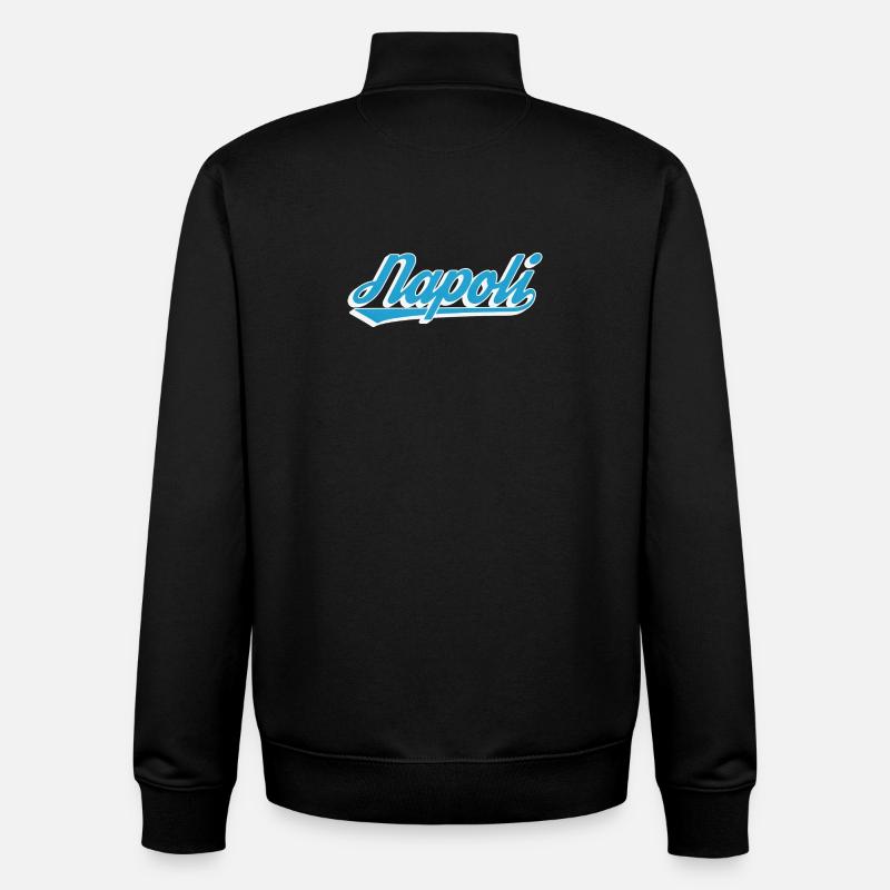 Napoli Retro Script Blau - Unisex Organic Zip Sweatshirt von Stanley/Stella - Schwarz