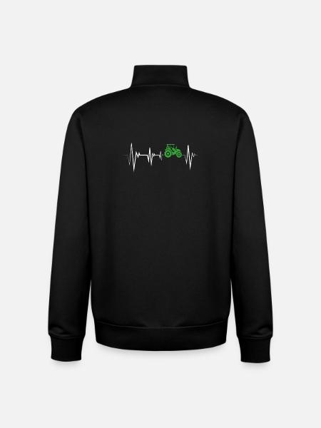 Heartbeat Tractor Builder - Unisex Organic Zip Sweatshirt by Stanley/Stella - black