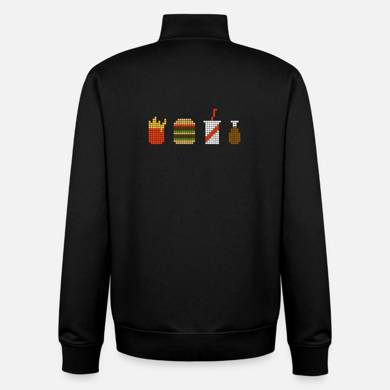 Pixel Fastfood - Unisex Organic Zip Sweatshirt von Stanley/Stella - Schwarz