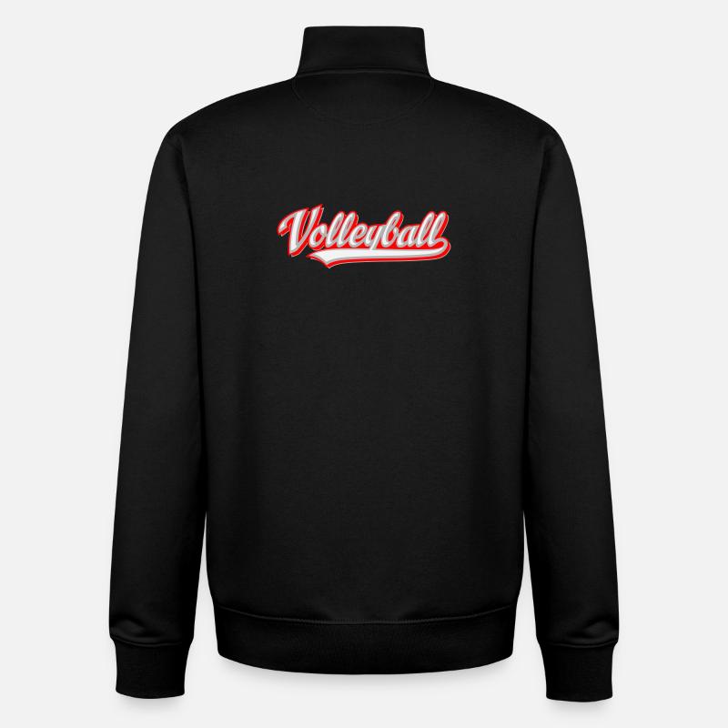 Volley-ball - Sweat zippé unisexe en coton bio Stanley/Stella - noir