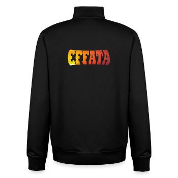 EFFATA - Unisex Organic Zip Sweatshirt by Stanley/Stella - black - Back - AI Model Male 185 light (185cm)