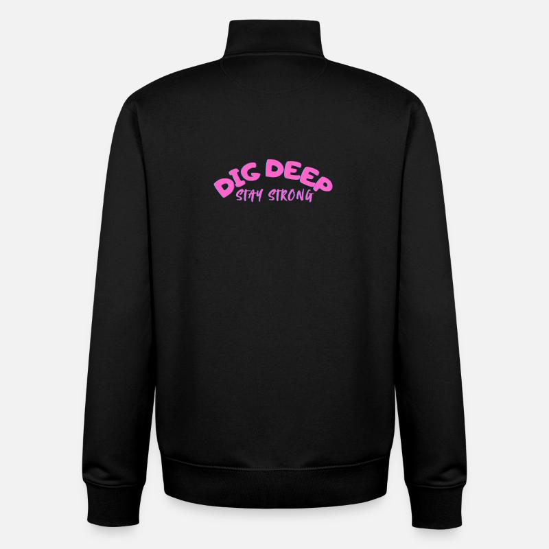 Dig-Deep Stay Strong - Unisex Organic Zip Sweatshirt by Stanley/Stella - black
