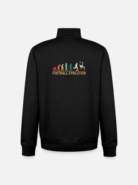 Design der Fußball-Evolution - Unisex Organic Zip Sweatshirt von Stanley/Stella - Schwarz