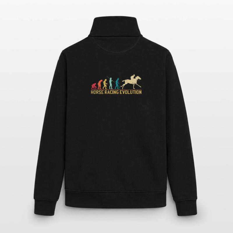 Conception de l'évolution des courses de chevaux Sweat zippé unisexe en coton bio Stanley/Stella