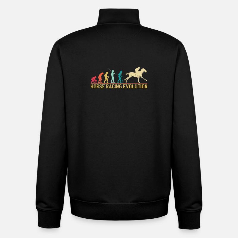 Pferderennen-Evolutionsdesign - Unisex Organic Zip Sweatshirt von Stanley/Stella - Schwarz
