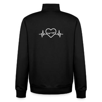 Skateboard Rider Cœur - Sweat zippé unisexe en coton bio Stanley/Stella - noir - Dos - AI Model Male 185 light (185cm)