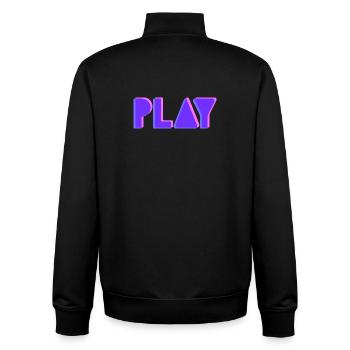 Press Play – Musik Party DJ Shirt Club Style - Unisex Organic Zip Sweatshirt von Stanley/Stella - Schwarz - Hinten - AI Model Male 185 light (185cm)