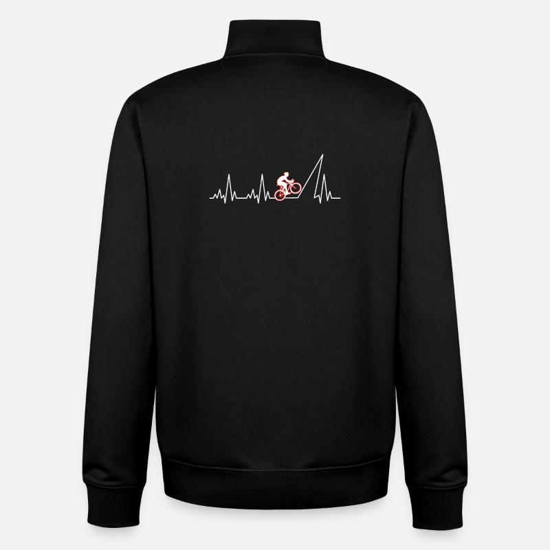 Bicycle heartbeat cyclist - Unisex Organic Zip Sweatshirt by Stanley/Stella - black