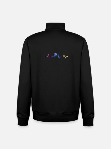 Herzschlag-Radfahrer Gradient - Unisex Organic Zip Sweatshirt von Stanley/Stella - Schwarz
