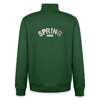 Flower Letters / Colorful Floral Design - Unisex Organic Zip Sweatshirt by Stanley/Stella - bottle green - Back - AI Model Male 185 dark (185cm)