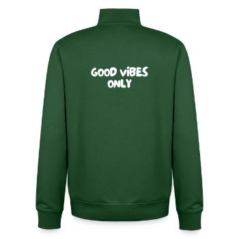 Bonne énergie - Sweat zippé unisexe en coton bio Stanley/Stella - vert bouteille - Dos - AI Model Male 185 dark (185cm)