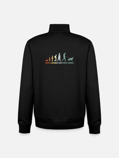 Evolution German Shepherd Owner - Unisex Organic Zip Sweatshirt by Stanley/Stella - black