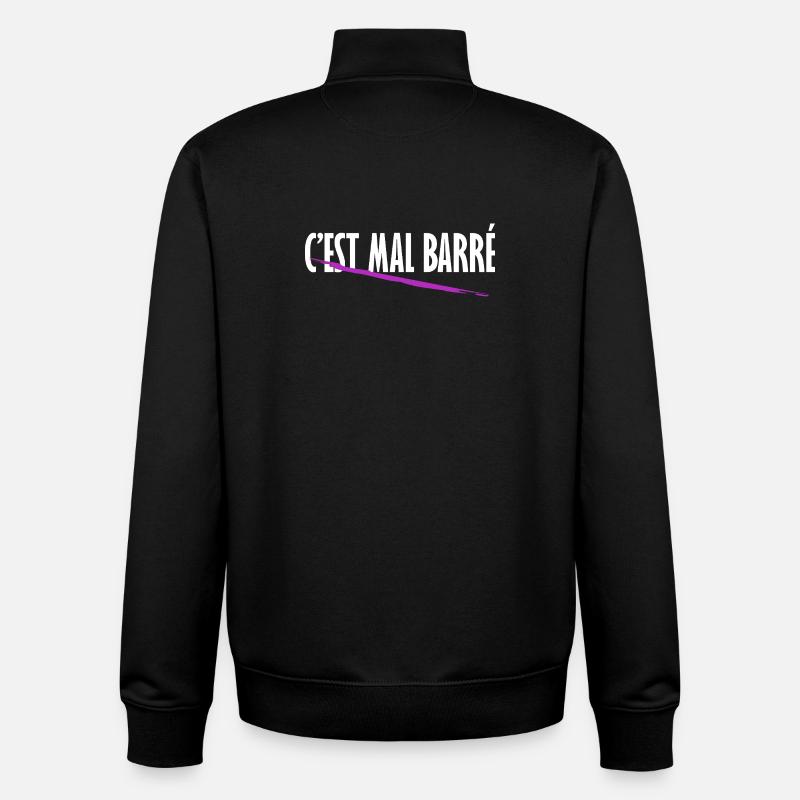 C'est mal barré - Sweat zippé unisexe en coton bio Stanley/Stella - noir
