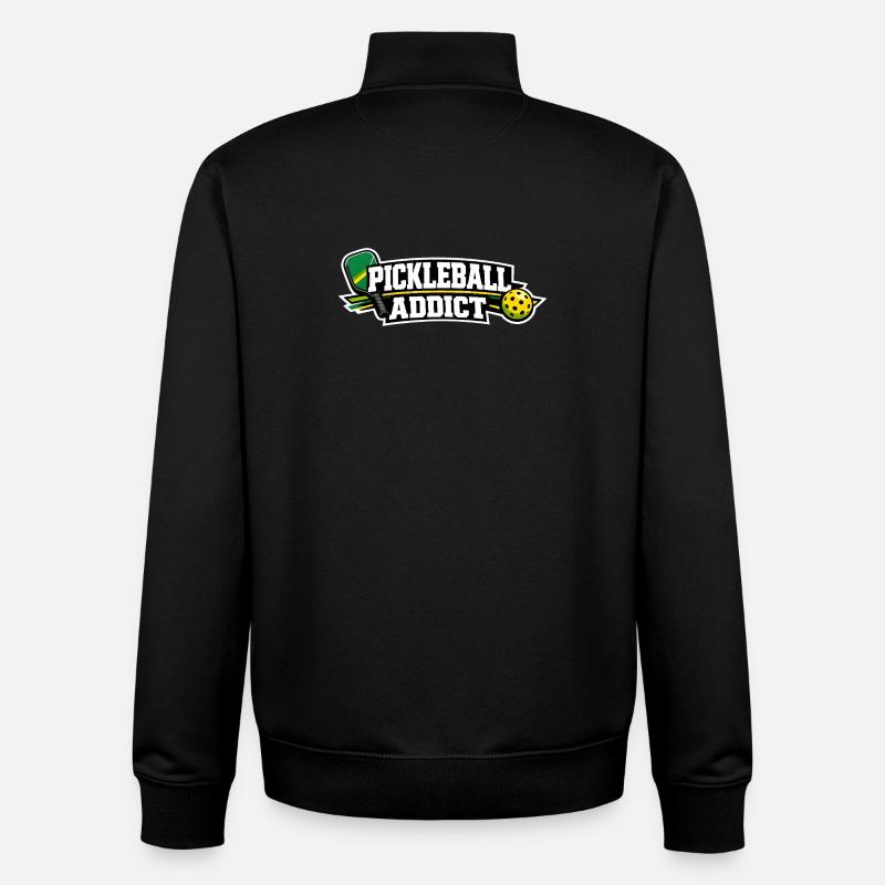 Pickleball Addict Logo - Sweat zippé unisexe en coton bio Stanley/Stella - noir