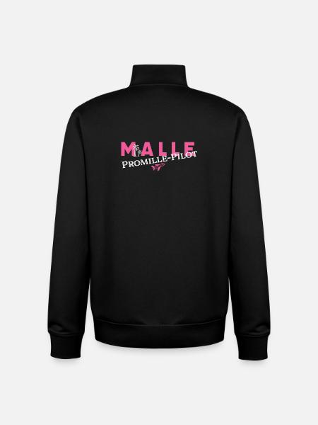 MALLE Promille-Pilot - Unisex Organic Zip Sweatshirt von Stanley/Stella - Schwarz