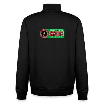 Casino de roulette - Sweat zippé unisexe en coton bio Stanley/Stella - noir - Dos - AI Model Male 185 light (185cm)