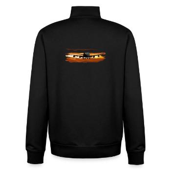 Avion de ligne - Sweat zippé unisexe en coton bio Stanley/Stella - noir - Dos - AI Model Male 185 light (185cm)