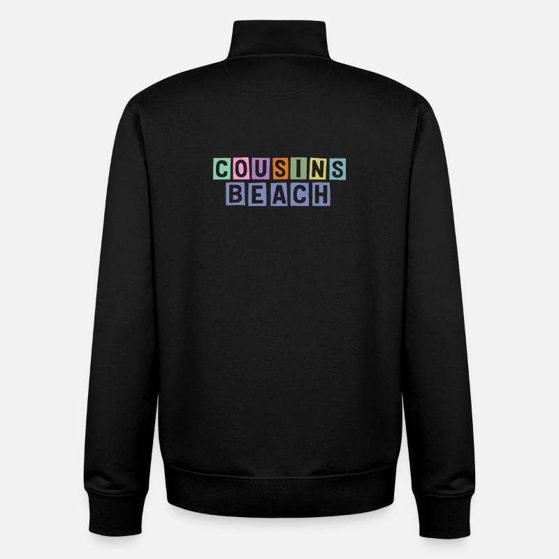 Plage des Cousins – Ambiance estivale - Sweat zippé unisexe en coton bio Stanley/Stella - noir