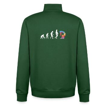 Quote for a contortionist - Unisex Organic Zip Sweatshirt by Stanley/Stella - bottle green - Back - AI Model Male 185 dark (185cm)