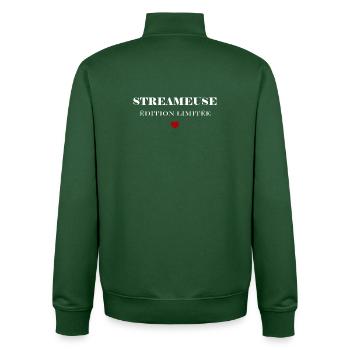 Wimpel - Unisex Organic Zip Sweatshirt von Stanley/Stella - Flaschengrün - Hinten - AI Model Male 185 dark (185cm)