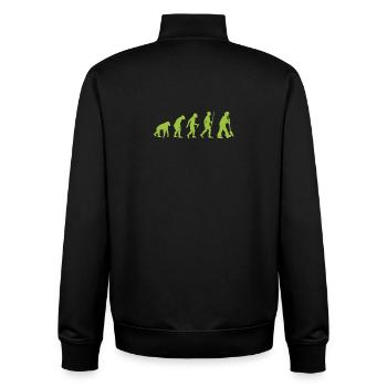 Evolution - vom Urmensch zum Gartenfreund - Unisex Organic Zip Sweatshirt von Stanley/Stella - Schwarz - Hinten - AI Model Male 185 light (185cm)
