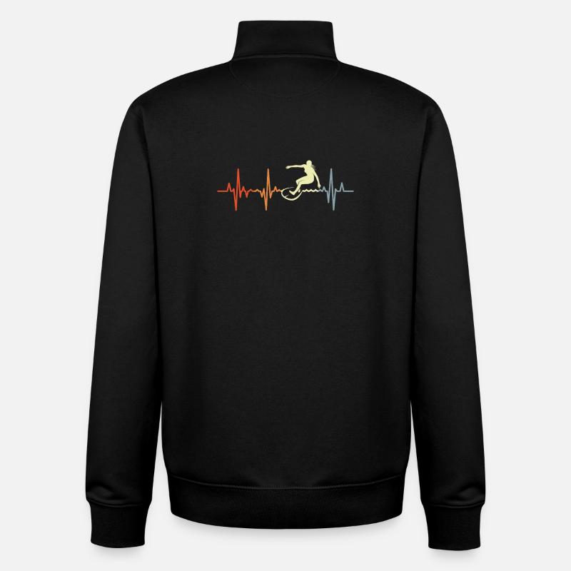Surfer Mädchen Retro Herzklopfen - Unisex Organic Zip Sweatshirt von Stanley/Stella - Schwarz