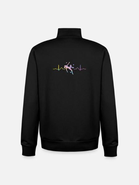 Boulderer heartbeat Bouldering Bouldering - Unisex Organic Zip Sweatshirt by Stanley/Stella - black