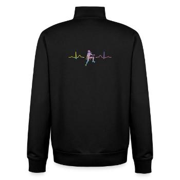 Boulderer Herzschlag Boulder Bouldern - Unisex Organic Zip Sweatshirt von Stanley/Stella - Schwarz - Hinten - AI Model Male 185 light (185cm)