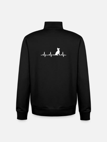 Hunde Herzschlag - Unisex Organic Zip Sweatshirt von Stanley/Stella - Schwarz