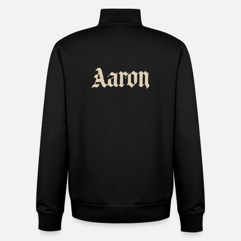 Aaron Name - Unisex Organic Zip Sweatshirt von Stanley/Stella - Schwarz
