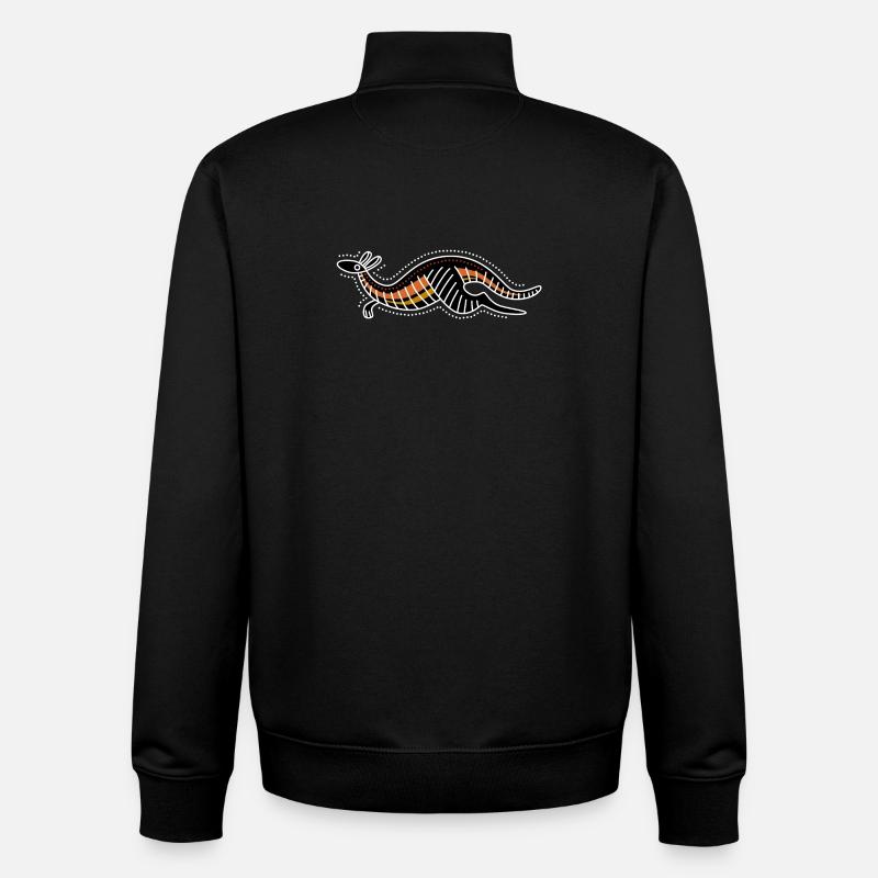 kangaroo - Unisex Organic Zip Sweatshirt by Stanley/Stella - black