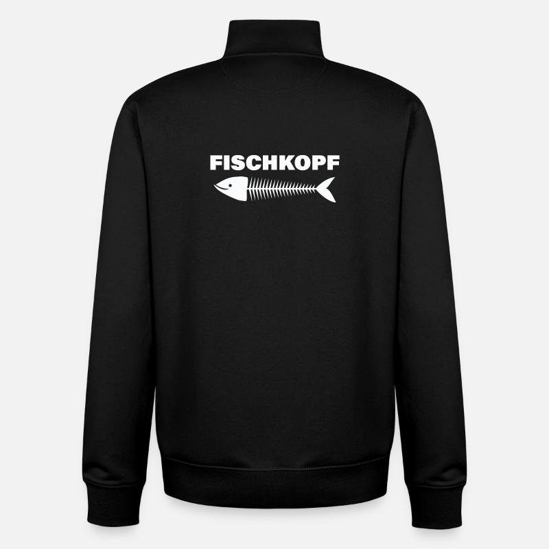 FISCHKOPF - Unisex Organic Zip Sweatshirt von Stanley/Stella - Schwarz