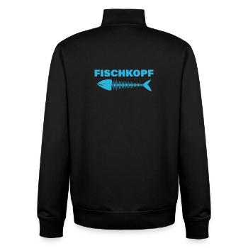 FISCHKOPF - Unisex Organic Zip Sweatshirt von Stanley/Stella - Schwarz - Hinten - AI Model Male 185 light (185cm)