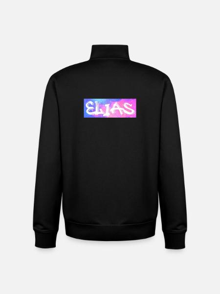 Elias Name Gift Idea Galaxy - Unisex Organic Zip Sweatshirt by Stanley/Stella - black