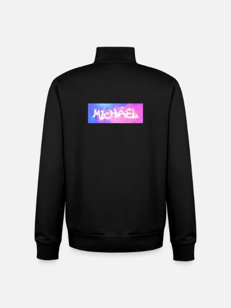 Michael Name Geschenk Geschenkidee Galaxie - Unisex Organic Zip Sweatshirt von Stanley/Stella - Schwarz