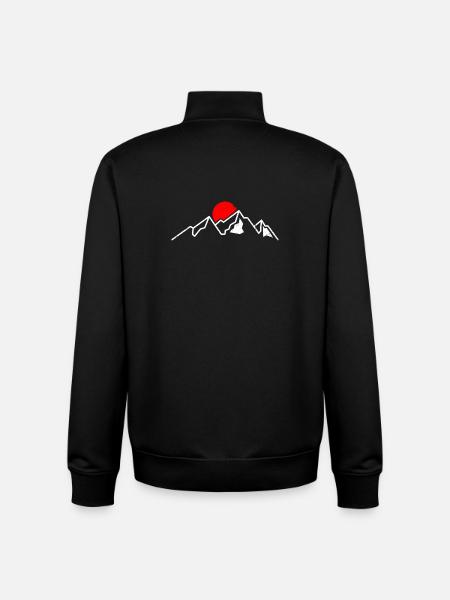 Crimson Summit Sunrise - Unisex Organic Zip Sweatshirt by Stanley/Stella - black