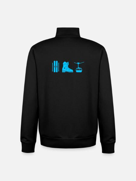 Ski Design in blau - Unisex Organic Zip Sweatshirt von Stanley/Stella - Schwarz