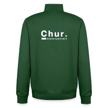 Chur Koordinaten Graubünden Bündner Bündnerin - Unisex Organic Zip Sweatshirt von Stanley/Stella - Flaschengrün - Hinten - AI Model Male 185 dark (185cm)