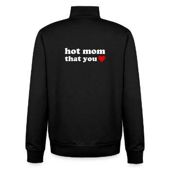 Mère Sexy que Tu Aimes - Femmes au design de cœur drôles - Sweat zippé unisexe en coton bio Stanley/Stella - noir - Dos - AI Model Male 185 light (185cm)