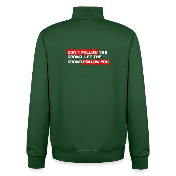Kontrollieren Sie Ihre eigene Spur: Folgen Sie nicht der Menge - Unisex Organic Zip Sweatshirt von Stanley/Stella - Flaschengrün - Hinten - AI Model Male 185 dark (185cm)