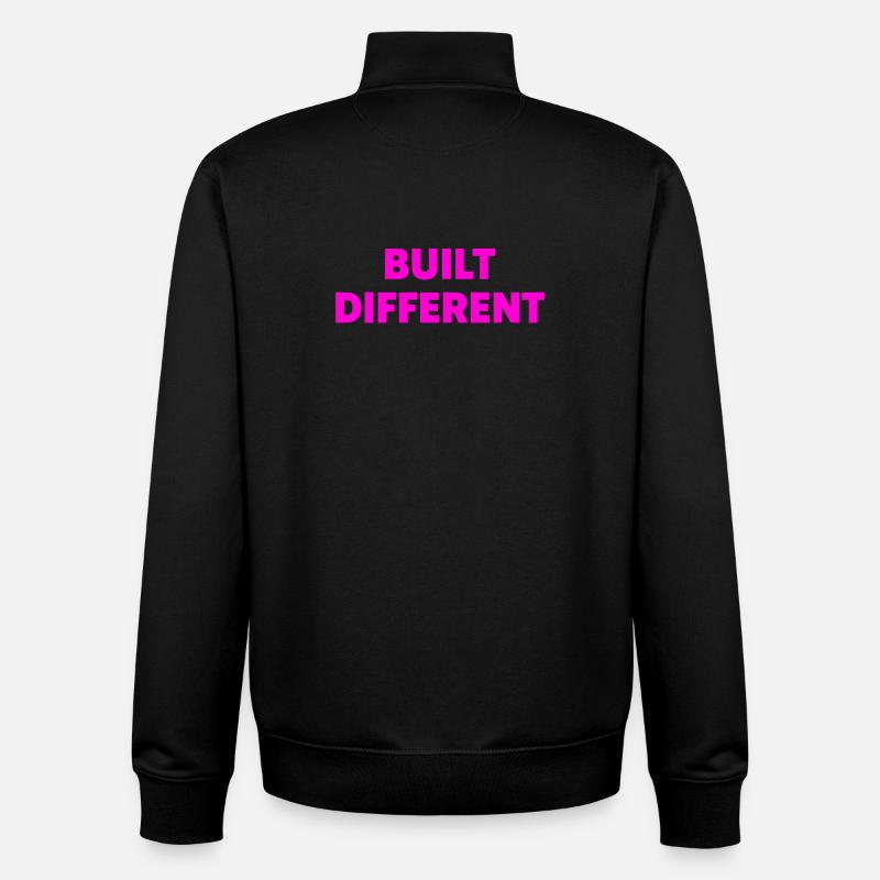 Differently built typography - Unisex Organic Zip Sweatshirt by Stanley/Stella - black