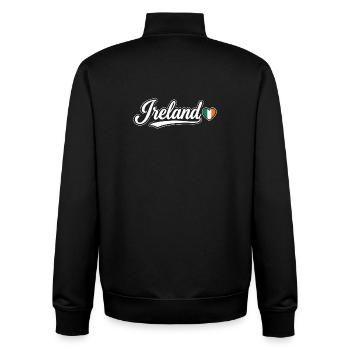 Scénario irlandais avec un cœur de drapeau Fan patriotique - Sweat zippé unisexe en coton bio Stanley/Stella - noir - Dos - AI Model Male 185 light (185cm)