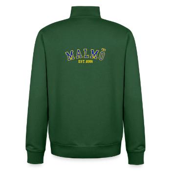 Malmö Fondée en 2006 - Sweat zippé unisexe en coton bio Stanley/Stella - vert bouteille - Dos - AI Model Male 185 dark (185cm)
