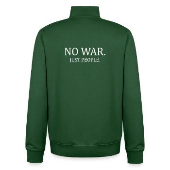 No War Just People Minimalist Peace Statement - Unisex Organic Zip Sweatshirt von Stanley/Stella - Flaschengrün - Hinten - AI Model Male 185 dark (185cm)