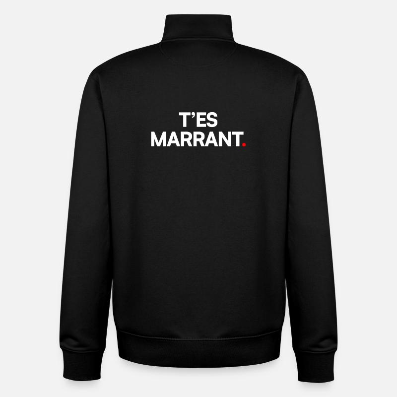 T’es marrant - Sweat zippé unisexe en coton bio Stanley/Stella - noir