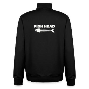 fish head - Unisex Organic Zip Sweatshirt by Stanley/Stella - black - Back - AI Model Male 185 light (185cm)