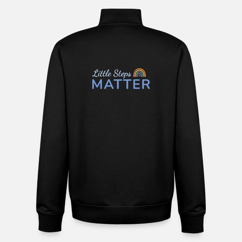 Little Steps Matter Regenbogen blau - Unisex Organic Zip Sweatshirt von Stanley/Stella - Schwarz
